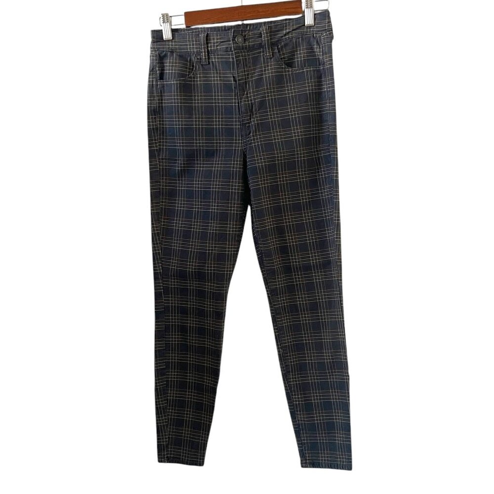 American Eagle Super Hi-Rise Plaid Jeggings Size 4 Short